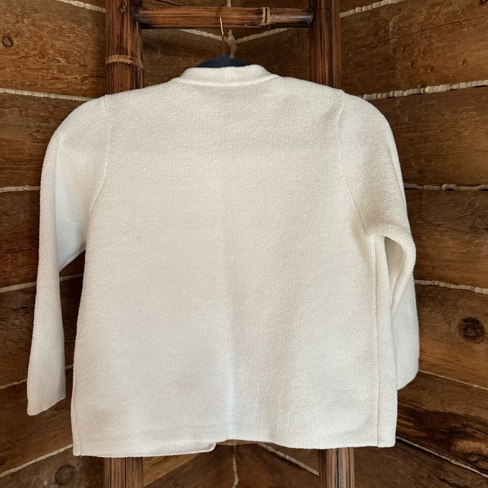 Zara Cream Textured  Button-Up Jacket with Gold Buttons - Picture 4 of 4